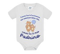 Gattablu Body bimba e bimbo Tienimi tra le tue braccia nel cammino della vita! Sarai tu il mio Padrino! Baby orsetti! Idea regalo nascita e battesimo! (9 mesi)