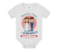 Gattablu Body bimbo o bimba Mamma e papà Si sposano! Annuncio Matrimonio Personalizzato con Nomi degli sposi e figlio o figlia!