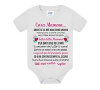 Gattablu Body neonato neonata Cara Mamma io e papà ti amiamo! Personalizzato con nome bimbo o bimba! Festa della Mamma rosa!