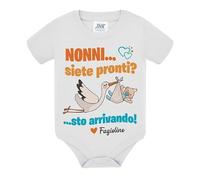 Gattablu Body neonato Nonni siete pronti? Sto arrivando! Annuncio gravidanza personalizzato con soprannome o nome del bimbo!