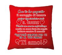 Gattablu Federa per Cuscino con Te Ho Scoperto Un Amore Intenso, Un Cuore Forte! Ti Amo! Idea Regalo d'Amore Lui lei, Matrimonio, perdono, riconquistare Amore perduto! Scritte Rosse! San Valentino!