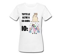 Gattablu T-Shirt Donna Compleanno Tutte Le Altre a 50 Anni, io! Cavallo Grasso Che Piange ed Unicorno Cool Divertente!