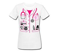 Gattablu T-Shirt Donna Finto Camice Medico pediatra Dottoressa, Personalizzato con Nome, Idea Regalo Divertente per Laurea in Medicina e pediatria!