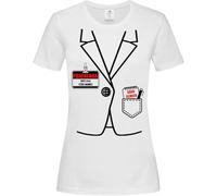 Gattablu T-Shirt Donna Giacca/Camice da Psicologa o Psicoterapeuta Personalizzata con Il Tuo Nome, Idea Divertente Costume Carnevale, Caso clinico, Regalo Dottoressa o Laurea in psicologia! (L)