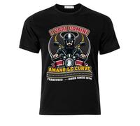 Gattablu T-Shirt Maglietta Nera Uomo Biker! Uomini e Curve! Personalizzata con Nome e Anno! Passione Moto, Motociclista, Motocicletta!