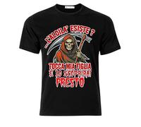 Gattablu T-Shirt Maglietta Nera Uomo L'aldilà Esiste? Tocca mia Figlia e Lo scoprirai Presto! Regalo Divertente Padre papà Babbo Geloso!