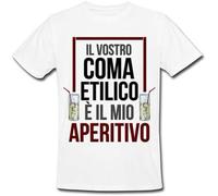 Gattablu T-Shirt Uomo Il Vostro Coma etilico è Il Mio aperitivo, Drink, Cocktail, Birra, Idea Regalo Divertente! (XL)