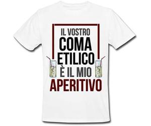Gattablu T-Shirt Uomo Il Vostro Coma etilico è Il Mio aperitivo, Drink, Cocktail, Birra, Idea Regalo Divertente! (M)