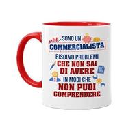 Gattablu Tazza color mug 11 oz Sono Un commercialista, risolvo Problemi Che Non sai di Avere, Divertente, Laurea economia!