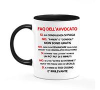 Gattablu Tazza mug 11 oz color nera FAQ Avvocato! Idea Regalo Divertente Laurea in Legge, giurisprudenza!