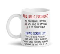 Gattablu Tazza Mug 11 oz FAQ dello Psicologo, Le risposte Divertenti alle Frasi da Non Dire ad Uno Psicologo, Divertente Idea Regalo per Laurea in Psicologia