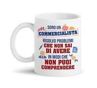 Gattablu Tazza mug 11 oz Sono Un commercialista, risolvo Problemi Che Non sai di Avere, Divertente, Laurea economia!