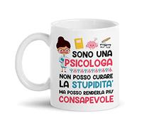 Gattablu Tazza mug 11 oz Sono una psicologa non posso curare la stupidità ma posso renderla più consapevole! Regalo divertente psicologi, laurea psicologia!