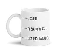 Gattablu Tazza Mug 11 oz Sshhh, Ci Siamo Quasi, Ora puoi Parlare! Livelli divertenti di caffè al mattino, Idea Regalo Divertente colazione asociale!