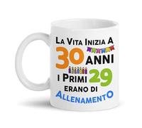Gattablu Tazza mug 11oz Compleanno, La Vita Inizia a! I Primi Anni Erano di Allenamento! Personalizzata con Tuo Numero Anni età!