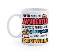 Gattablu Tazza mug 11oz Sono un avvocato, non posso aggiustare gli stupidi però posso diffidarli! Divertente, personalizzabile!