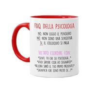 Gattablu Tazza mug color rossa 11 oz FAQ della Psicologa, Le risposte Divertenti alle Frasi da Non Dire ad Una psicologa, Divertente Idea Regalo per Laurea in Psicologia