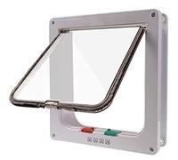 Gattaiola Lifepul, gattaiola con 4 modalità di chiusura, grandi dimensioni: 24,9 cm x 22,9 cm, kit porta basculante per animali domestici, per gatti e cani di piccola taglia, telaio telescopico