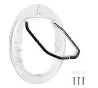 Gattaiola per animali domestici, con chiusura a 4 vie, porta pieghevole trasparente, robusta, resistente alle intemperie e facile installazione, gattaiola rotonda con kit di rivestimento per gatti e