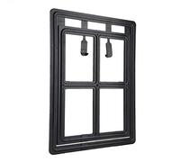 Gattaiola per Gatti, 45,5 x 35,5cm Porta per Gatti e Cani Gattaiola Porta Basculante Porta Schermo per Animali Domestici con Arresto Automatico per Zanzariera Telaio per Porta, Nero