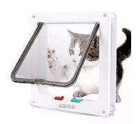Gattaiola per Gatti,Gattaiola per Gatti da Vetro,Gattaiola Porta Basculante per Gatti e Cani,Gattaiola con 4 Impostazioni di Bloccaggio Programmate,Entrata e Uscita Controllabile,M 19 * 19.7 * 5.3cm