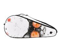 Gatti Acquerello Indossare Occhiali Rotondi Arancione Racchetta Tennis Bag Leggero Racchetta Holder per Principianti Tennis Giocatori