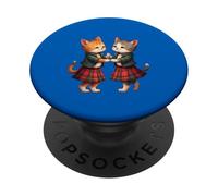 Gatti arancioni che ballano celebrazione scozzese Ceilidh PopSockets PopGrip Adesivo