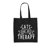 Gatti Are My Therapy - Borsa Tote IN Tela - Animali Love Domestici Amante Crazy