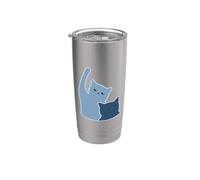 Gatti blu che combattono gattini carini stile cartone animato Bicchiere termico in acciaio inox doppia parete