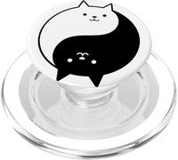 Gatti Carino Yin Yang Yoga Zen Kitty Gatto Bianco e Nero PopSockets PopGrip per MagSafe