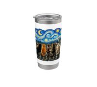 Gatti che guardano la notte stellata amante dei gatti Van Gogh Art Cat Mom Bicchiere termico in acciaio inox doppia parete
