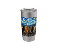 Gatti che guardano la notte stellata amante dei gatti Van Gogh Art Cat Mom Bicchiere termico in acciaio inox doppia parete