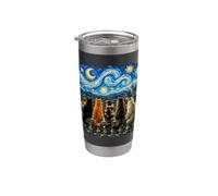 Gatti che guardano la notte stellata amante dei gatti Van Gogh Art Cat Mom Bicchiere termico in acciaio inox doppia parete