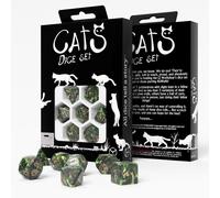 Gatti Dadi Set : Pixel RPG Polyhedrons Bottiglia Verde Oro Q-workshop SCAT06
