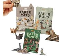 Gatti Di Carta Fai Da Te, Kit Di 50 Gatti Di Carta Fai Da Te, Origami 3D Fatti A Mano Di Gatti/cani/dinosauri for Piegare, Kit Creativo Di Decorazioni A Forma Di Animali Origami