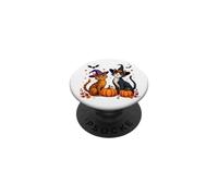 Gatti di Halloween con cappelli da strega con disegno di PopSockets PopGrip Adesivo