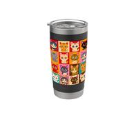 Gatti divertenti Pop Art Bicchiere termico in acciaio inox doppia parete