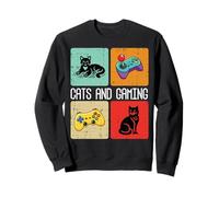 Gatti E Gioco retrò Video Giocatore Giocatore Uomini Ragazzi Bambini Donne Felpa