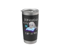 Gatti e libri e supercibi Kombucha è la mia tazza di tè Bicchiere termico in acciaio inox doppia parete