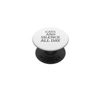 Gatti e silenzio tutto il giorno tranquillo PopSockets PopGrip Adesivo
