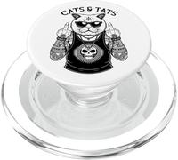 Gatti E Tatuaggi Divertente Arrabbiato Tatuato Gatto Medio Dito Tatuaggio PopSockets PopGrip per MagSafe