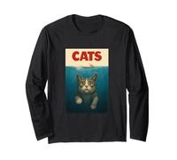 Gatti e Topi Carino Divertente Umorismo Parodia Regalo per Donne Uomini Maglia a Manica