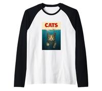 Gatti e Topi Carino Divertente Umorismo Parodia Regalo per Donne Uomini Maglia con Maniche Raglan