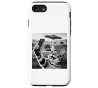 Gatti e UFO in una divertente scena della fattoria per gli amanti dei gatti Custodia per iPhone SE (2020) / 7/8