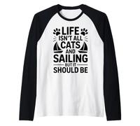 Gatti E Vela Barca A Vela Divertente Vela Maglia con Maniche Raglan