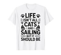 Gatti E Vela Barca A Vela Divertente Vela Maglietta