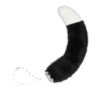 Gatti elettrici Volpi Coda Halloween Cosplay Party Costume Volpi Gatti Cani Lupo Leopardo Coda Finta Pelliccia Theriana, nero e bianco, Taglia unica