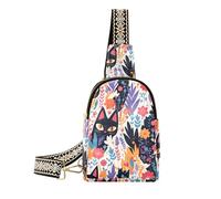 Gatti estetici alla moda Boho Style crossbody bag uomini carino per le donne antifurto per il pacchetto di giorno, Gatti Estetici Stile Boho