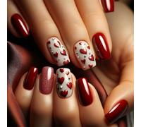 Gatti Eye Press on Nails Breve Piazza Unghie Finte Acriliche, Stick on Nails Colle sulle Unghie San Valentino Unghie finte