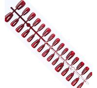 Gatti Eye Press On Nails Mandorla/Quadrato/Bara Unghie finte Acrilico Lucido Unghie Finte Colle Su Unghie Rossore